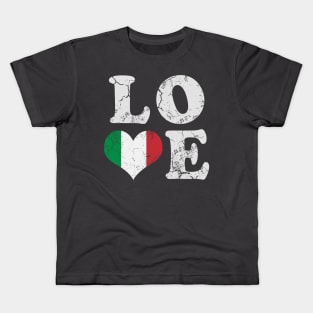 Love Italy Flag  Italia Italian Heritage Family Kids T-Shirt